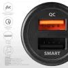 Automobilinis USB įkroviklis Axagon PWC-QC5, 31.5W, QC 3.0, SMART, juodas