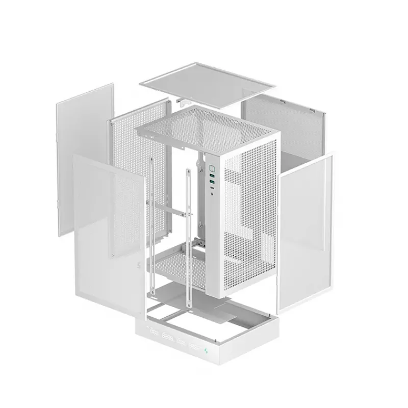 DeepCool CH170 Digital R-CH170-WHNPI0D-G-1 Mini-ITX Mini Tower PC korpusas, be maitinimo šaltinio, 2x USB 3.0, USB-C, baltas