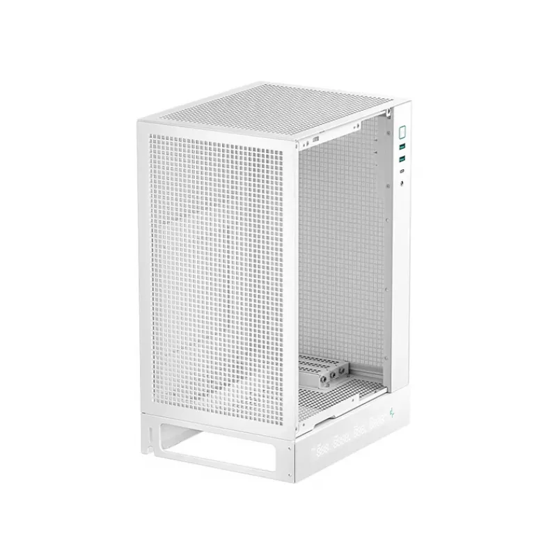 DeepCool CH170 Digital R-CH170-WHNPI0D-G-1 Mini-ITX Mini Tower PC korpusas, be maitinimo šaltinio, 2x USB 3.0, USB-C, baltas