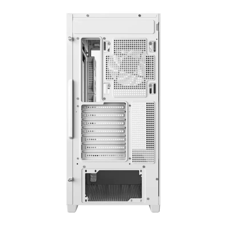 PC korpusas DeepCool CG580 4F WH Midi Tower ATX/Micro ATX/ITX, grūdintas stiklas, 3×120 mm + galinis 120 mm ventiliatoriai, baltas
