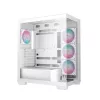 PC korpusas DeepCool CG580 4F WH Midi Tower ATX/Micro ATX/ITX, grūdintas stiklas, 3×120 mm + galinis 120 mm ventiliatoriai, baltas