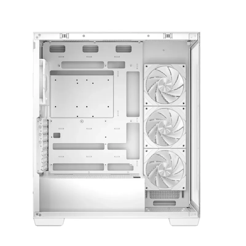 PC korpusas DeepCool CG580 4F WH Midi Tower ATX/Micro ATX/ITX, grūdintas stiklas, 3×120 mm + galinis 120 mm ventiliatoriai, baltas