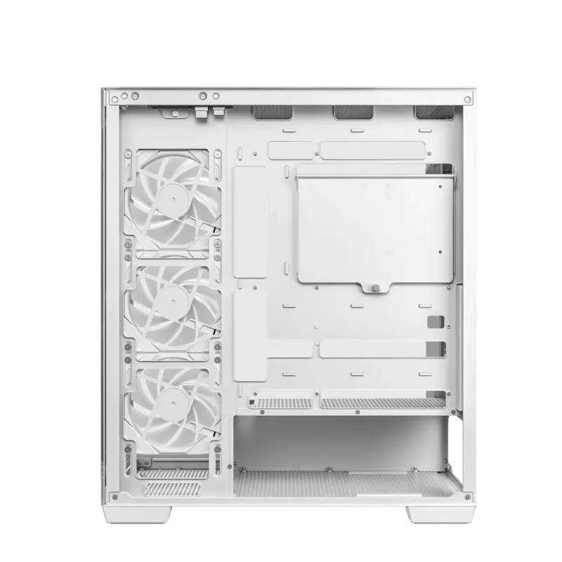 PC korpusas DeepCool CG580 4F WH Midi Tower ATX/Micro ATX/ITX, grūdintas stiklas, 3×120 mm + galinis 120 mm ventiliatoriai, baltas