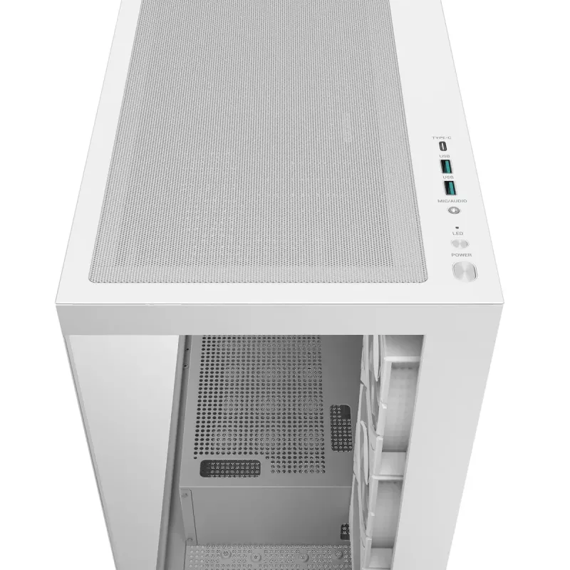 PC korpusas DeepCool CG580 4F WH Midi Tower ATX/Micro ATX/ITX, grūdintas stiklas, 3×120 mm + galinis 120 mm ventiliatoriai, baltas
