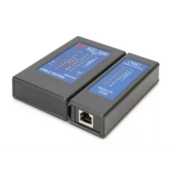 DIGITUS DN-14001-2 Belaidis tinklo kabelių testeris su PoE testavimu ir dėklu