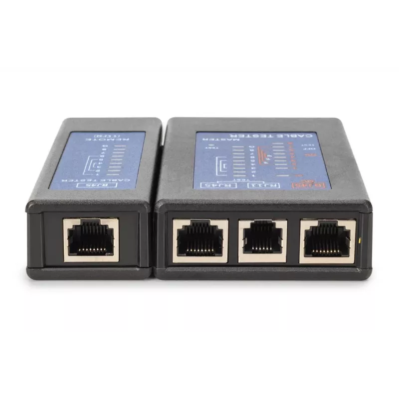 DIGITUS DN-14001-2 Belaidis tinklo kabelių testeris su PoE testavimu ir dėklu