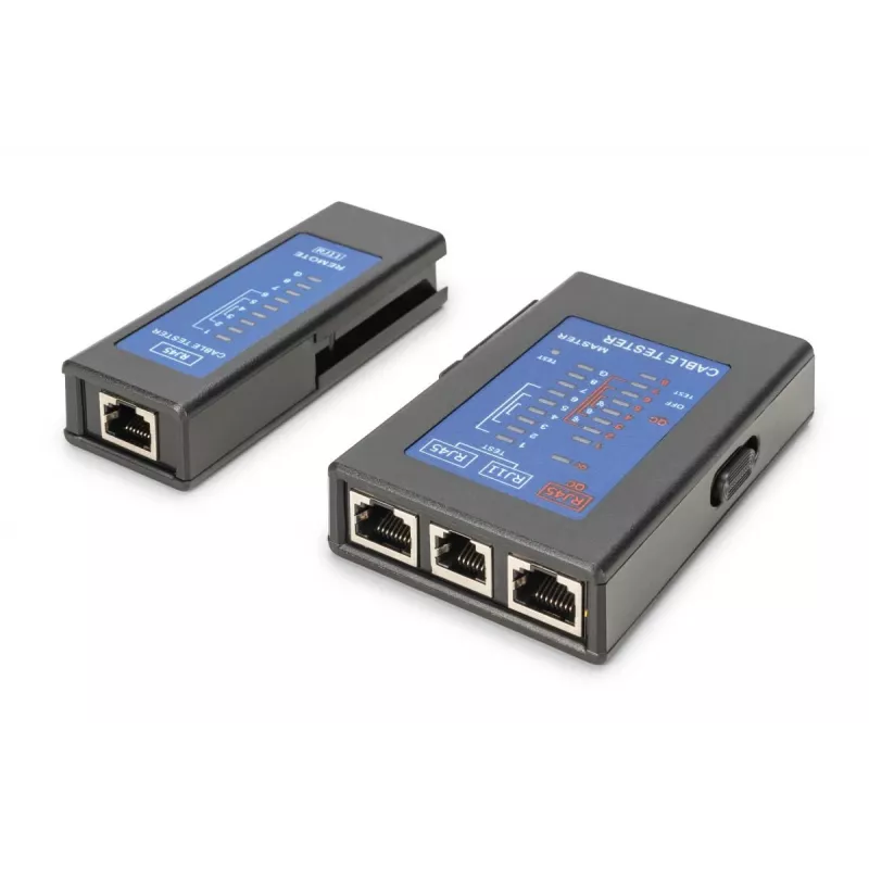 DIGITUS DN-14001-2 Belaidis tinklo kabelių testeris su PoE testavimu ir dėklu