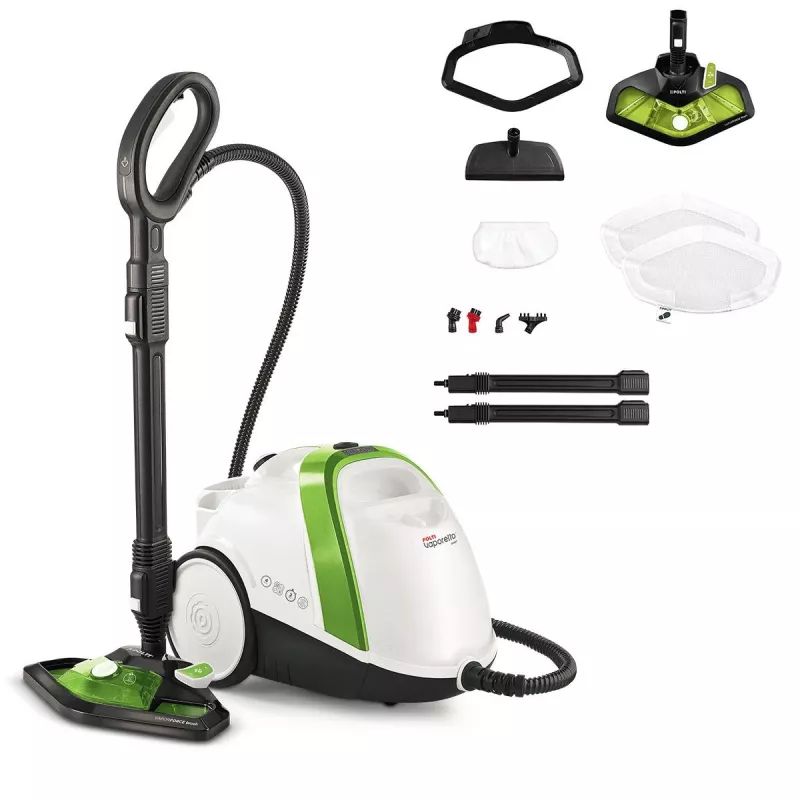 Garinis valytuvas Polti Vaporetto Smart 110 Eco, cilindrinis, 1500 W, juoda, žalia, balta