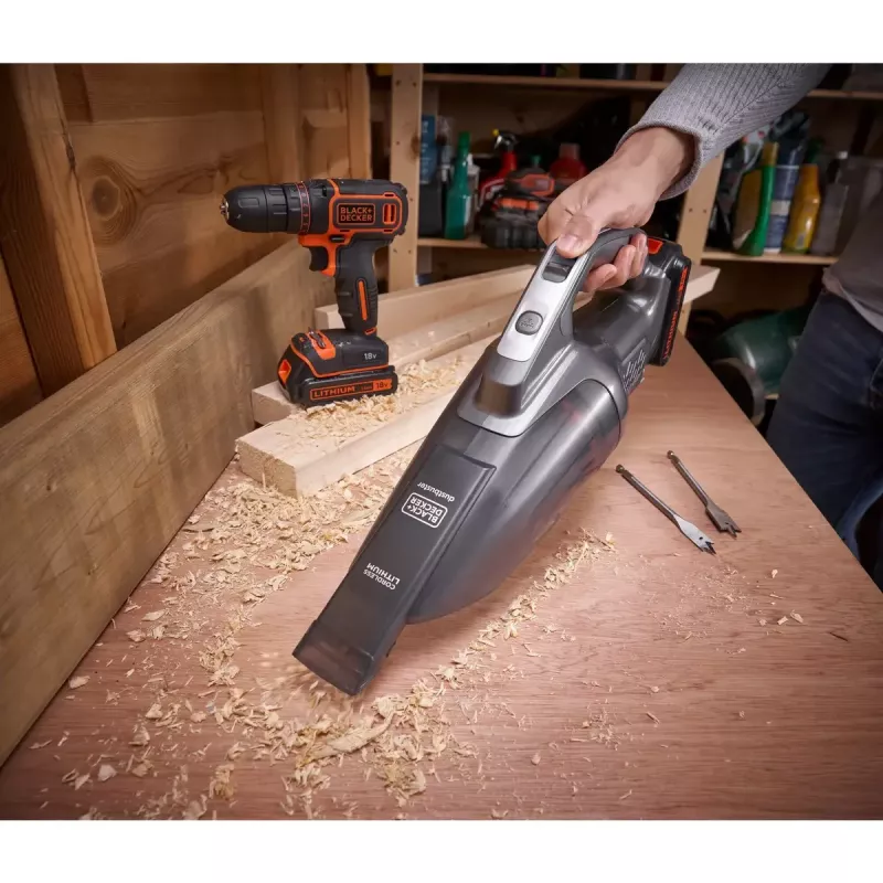 Nešiojamas dulkių siurblys Black & Decker BCHV001B kompaktiškas, lengvas, su plaunamu filtru ir įkrovimo stovu