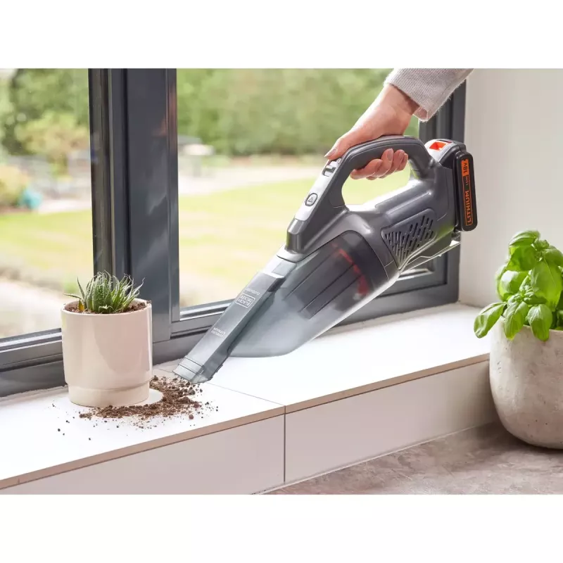 Nešiojamas dulkių siurblys Black & Decker BCHV001B kompaktiškas, lengvas, su plaunamu filtru ir įkrovimo stovu
