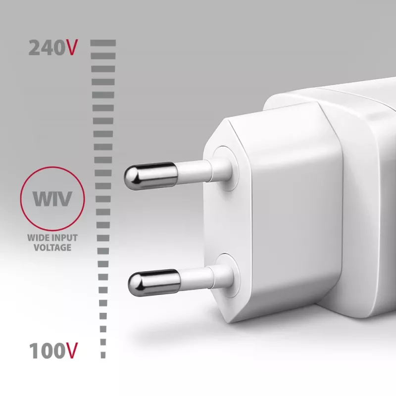Sieninis įkroviklis Axagon ACU-PD30W 1x QC3.0/AFC/FCP/PD Type-C 30W Baltas