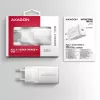 Sieninis įkroviklis Axagon ACU-PD30W 1x QC3.0/AFC/FCP/PD Type-C 30W Baltas
