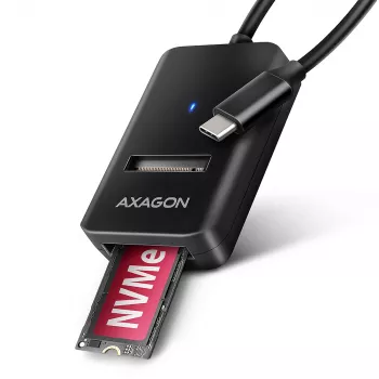 Axagon ADM2-CM USB-C adapteris M.2 NVMe SATA 10Gbps juodas