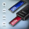 Axagon ADM2-CM USB-C adapteris M.2 NVMe SATA 10Gbps juodas