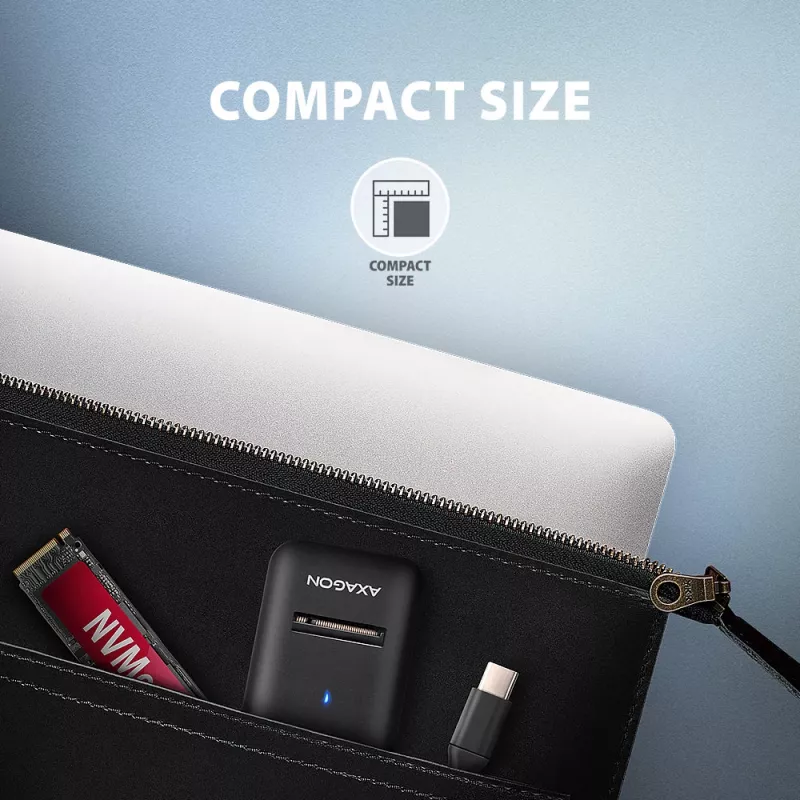 Axagon ADM2-CM USB-C adapteris M.2 NVMe SATA 10Gbps juodas