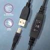 Axagon ADR-210B aktyvus USB 2.0 A-M → B-M jungiamasis kabelis su kartotuvu 10 m