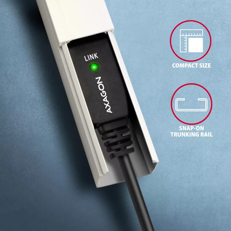 Axagon ADR-210B aktyvus USB 2.0 A-M → B-M jungiamasis kabelis su kartotuvu 10 m