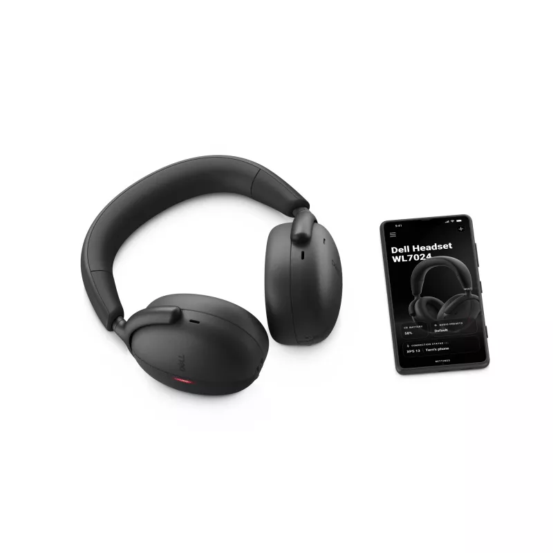 DELL Pro Premium Wireless ANC ausinės - WL7024, laidinės ir belaidės, skambučiams/muzikai, 20-20000 Hz, 297 g, juodos