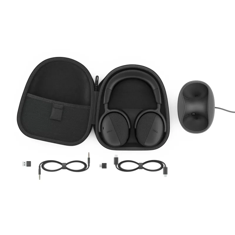 DELL Pro Premium Wireless ANC ausinės - WL7024, laidinės ir belaidės, skambučiams/muzikai, 20-20000 Hz, 297 g, juodos