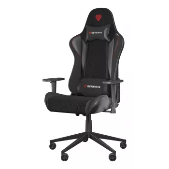 Žaidimų kėdė GENESIS Nitro 440 G2, paminkštinta sėdynė, audinys/dirbtinė oda, pilka/juoda, max 120 kg, reguliuojama atlošas ir 1D porankiai