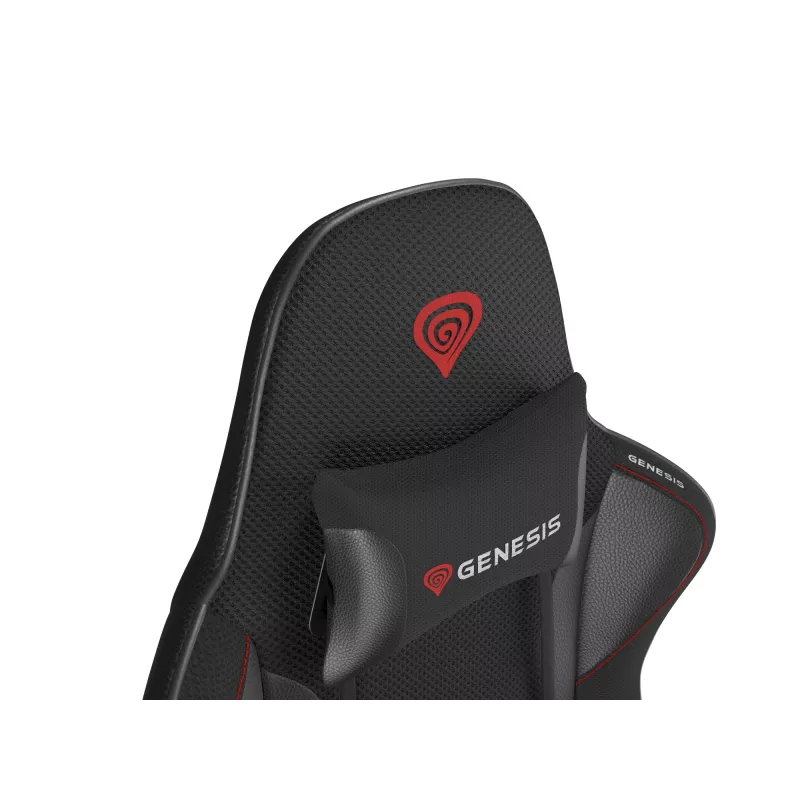 Žaidimų kėdė GENESIS Nitro 440 G2, paminkštinta sėdynė, audinys/dirbtinė oda, pilka/juoda, max 120 kg, reguliuojama atlošas ir 1D porankiai