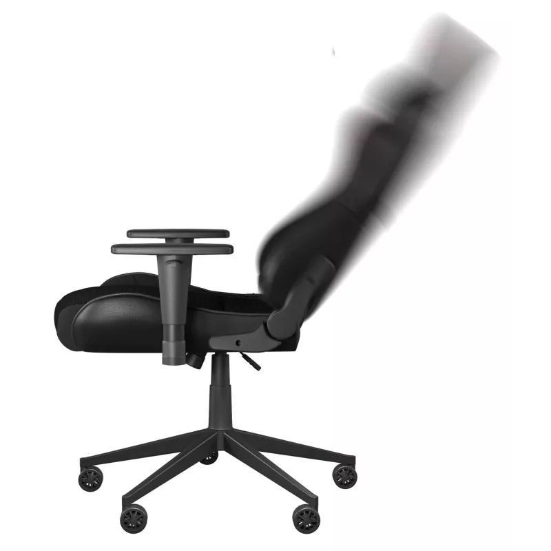 Žaidimų kėdė GENESIS Nitro 440 G2, paminkštinta sėdynė, audinys/dirbtinė oda, pilka/juoda, max 120 kg, reguliuojama atlošas ir 1D porankiai