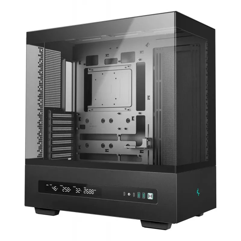 Korpusas DeepCool CH690 DIGITAL Tower Black – ATX/Micro-ATX/Mini-ITX, LCD ekranas, 3x2,5 col. + 1x3,5 col. vietos, iki 450 mm GPU, 182 mm aušintuvui