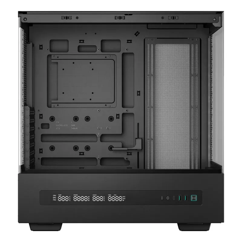 Korpusas DeepCool CH690 DIGITAL Tower Black – ATX/Micro-ATX/Mini-ITX, LCD ekranas, 3x2,5 col. + 1x3,5 col. vietos, iki 450 mm GPU, 182 mm aušintuvui