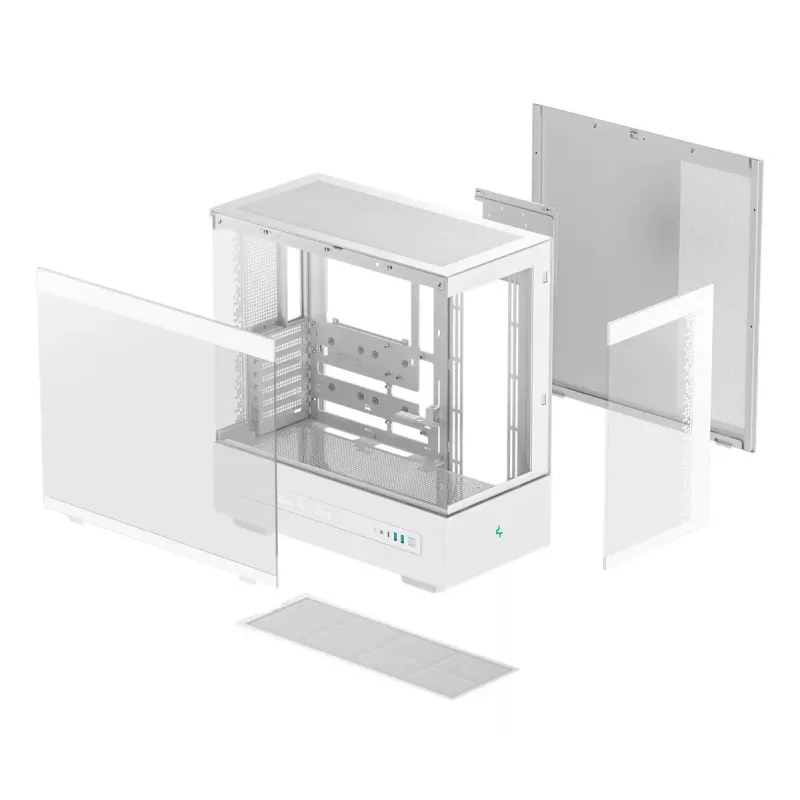 PC korpusas DeepCool CH690 Tower White – ATX/microATX, LCD ekranas, 3x2,5 colio vietos, 1x3,5 colio, GPU iki 450 mm, aušintuvo aukštis 182 mm