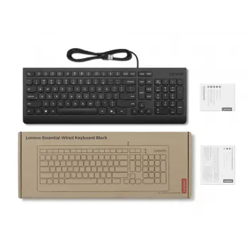 Laidinė USB klaviatūra Lenovo Essential 4Y41R64633 – JAV anglų išdėstymas, juoda