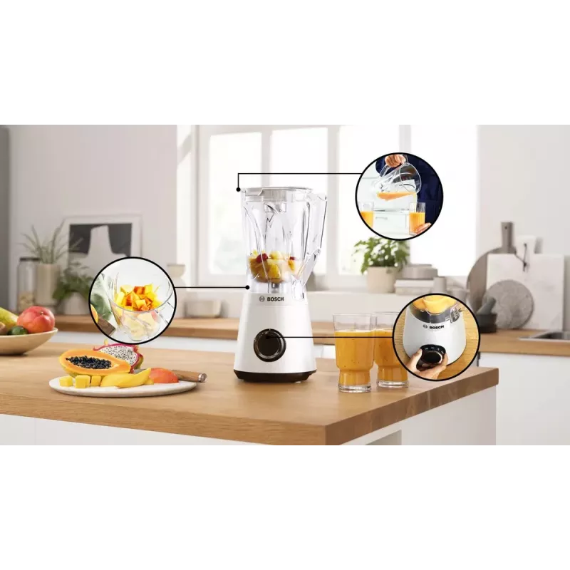 Bosch Serie 4 MMB6141W blenderis 1,5 L stalinis blenderis 1200 W baltas