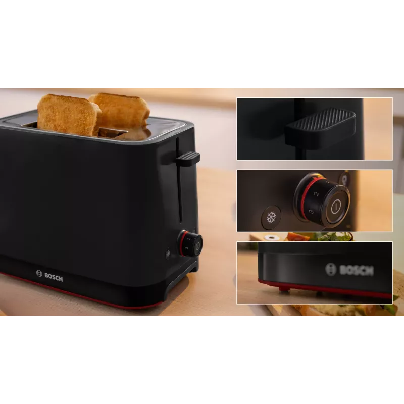 Skrudintuvas Bosch TAT3M123 2 griežinėliai, 950 W, juodas, sukamas valdymas, atšildymas ir pašildymas