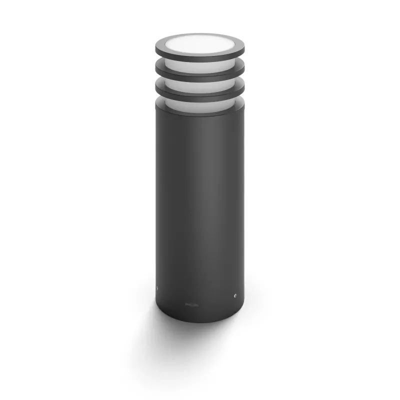 Philips Hue White Lucca lauko pjedestalas, išmanusis stulpelinis šviestuvas, Bluetooth/Zigbee, antracitas, LED, aliuminis, E27
