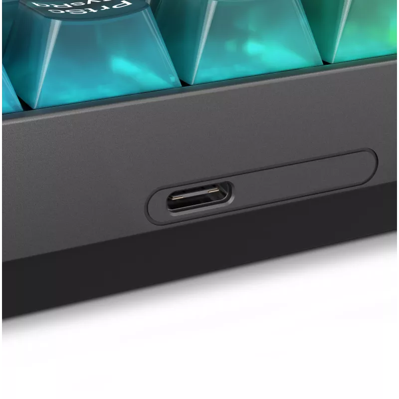 Mechaninė žaidimų klaviatūra Lenovo Legion K510 Mini Pro 75% JAV anglų, 84 klavišai, RGB, USB, 1,8 m laidas, Juoda/Permatoma