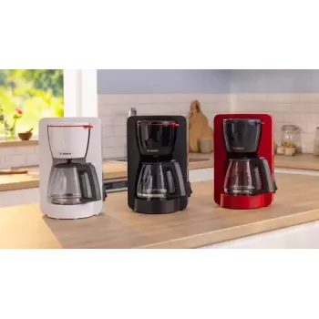 Lašinis kavos virimo aparatas Bosch TKA2M114 – 1,25 L talpa, 15 puodelių, raudonas