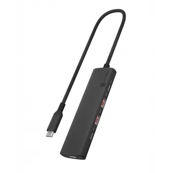 ICY BOX IB-HUB1437-CPD USB 3.2 Gen 2 (3.1 Gen 2) Type-C laidinis stotelės išplėtimo adapteris, juodas