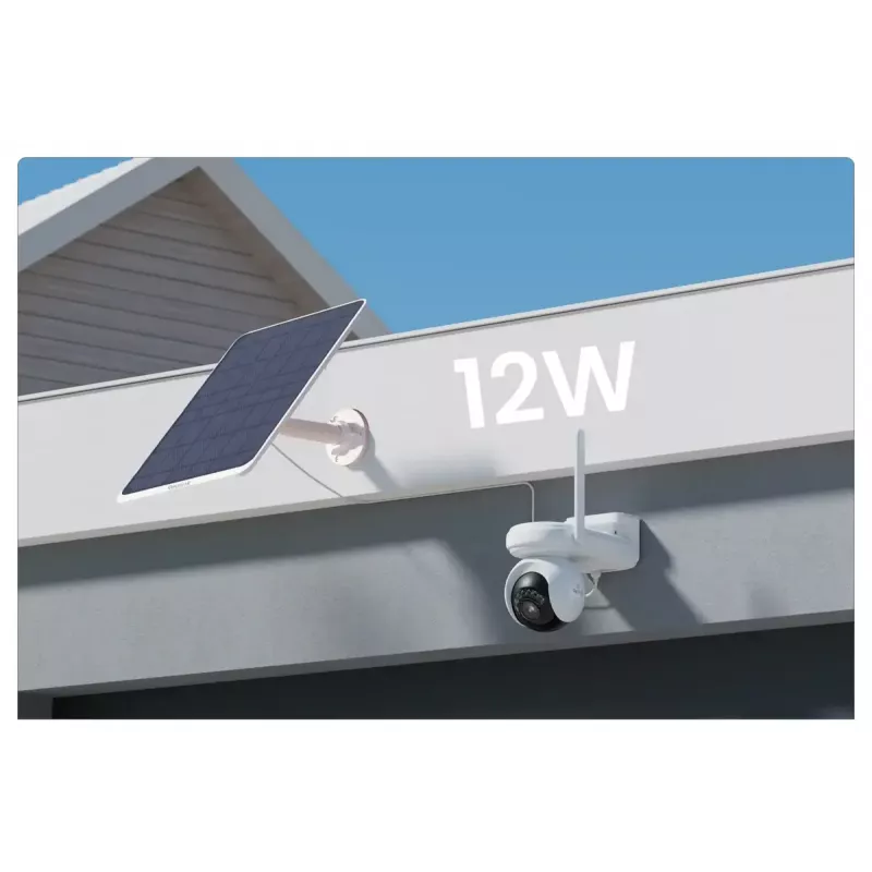 Saulės baterija Reolink SP3-W 12W 6V USB-C IP65 lauko, 360° horizontaliai, 90° vertikaliai, 4 m kabelis, technopolimeras, balta