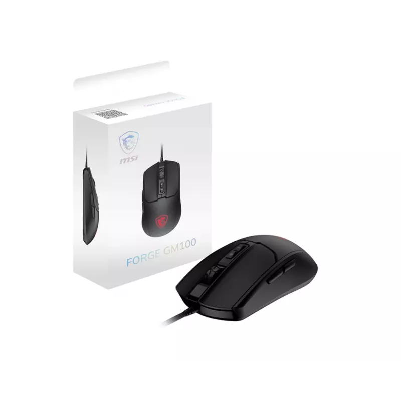 MSI FORGE GM100 pelė žaidimams Ambidekstrinė USB Type-A Optinė 6400 DPI