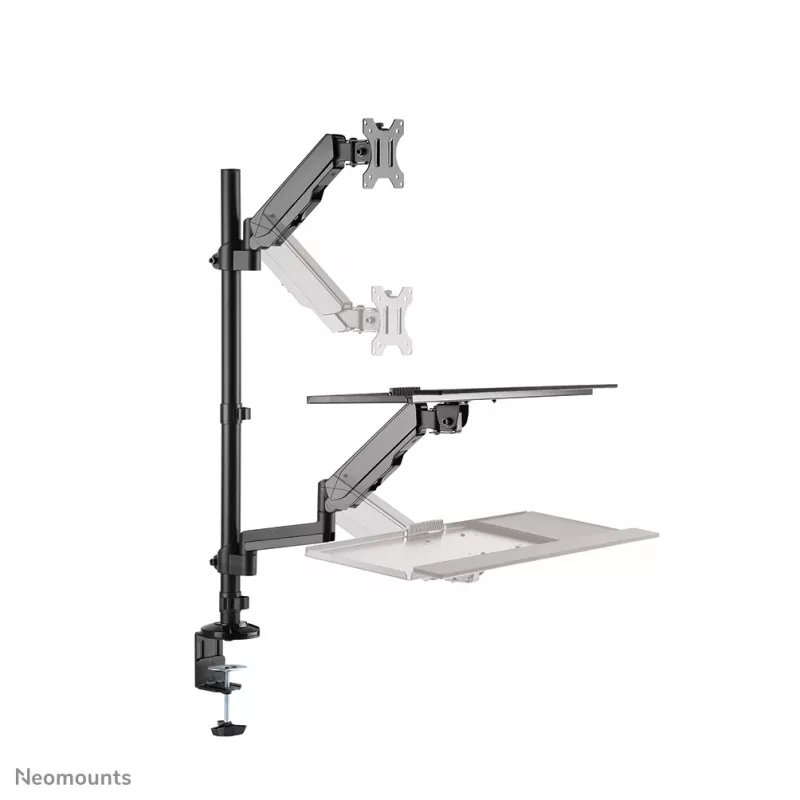 Stalinis sėdimos-stovimos darbo stotelės rinkinys Neomounts DS90-325BL1, 9 kg aukščio reguliavimas