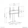 Neomounts DS45-430BL14 televizoriaus stovas 32-55 col. – pasukamas, 139,7 cm (55 col.), 100 x 100 mm, 400 x 400 mm, -35 - 35°, plienas, juodas