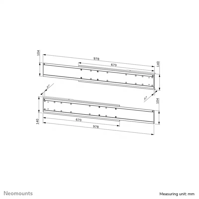 Neomounts ADM-875WH2 Dvigubo ekrano adapteris 42-65 colių