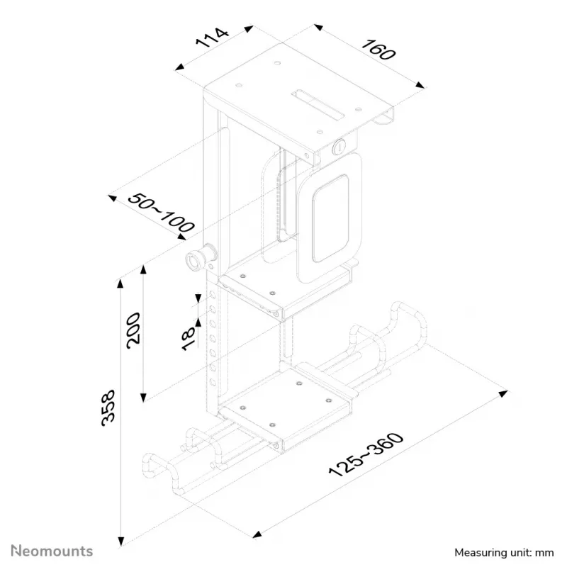 Neomounts CPU-D075BLACK/LK laikiklis CPU - užrakinamas - max 10 kg - universalus