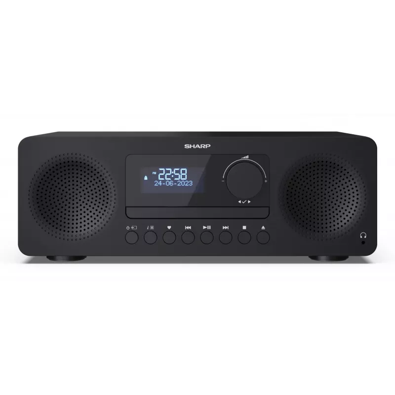 Mikro garso sistema Sharp XL-B720D 30 W, 2 krypčių garsiakalbiai, DAB/DAB+/FM, optinis diskų grotuvas, juoda