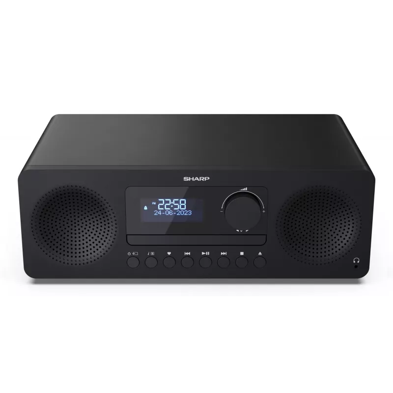 Mikro garso sistema Sharp XL-B720D 30 W, 2 krypčių garsiakalbiai, DAB/DAB+/FM, optinis diskų grotuvas, juoda