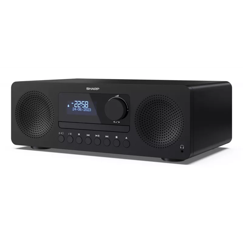 Mikro garso sistema Sharp XL-B720D 30 W, 2 krypčių garsiakalbiai, DAB/DAB+/FM, optinis diskų grotuvas, juoda