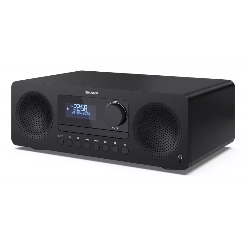 Mikro garso sistema Sharp XL-B720D 30 W, 2 krypčių garsiakalbiai, DAB/DAB+/FM, optinis diskų grotuvas, juoda