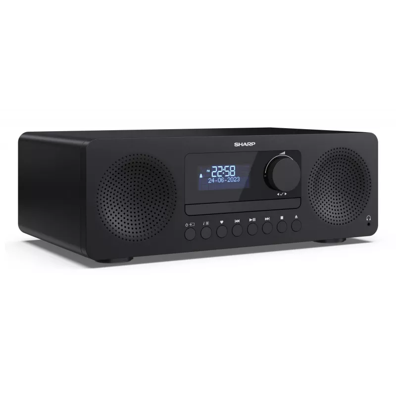 Mikro garso sistema Sharp XL-B720D 30 W, 2 krypčių garsiakalbiai, DAB/DAB+/FM, optinis diskų grotuvas, juoda