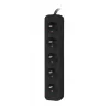 Prailginimo laidas Lanberg PS0-05E-0100-IEC-BK, 5 kištukinių lizdų, 1 m