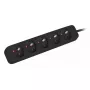 Prailginimo laidas Lanberg PS0-05E-0100-IEC-BK, 5 kištukinių lizdų, 1 m