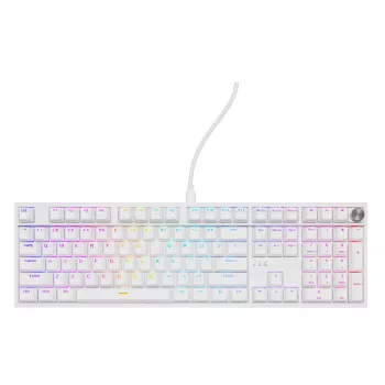 Mechaninė klaviatūra GENESIS THOR 404, pilno dydžio, USB, QWERTY anglų, RGB apšvietimas, balta